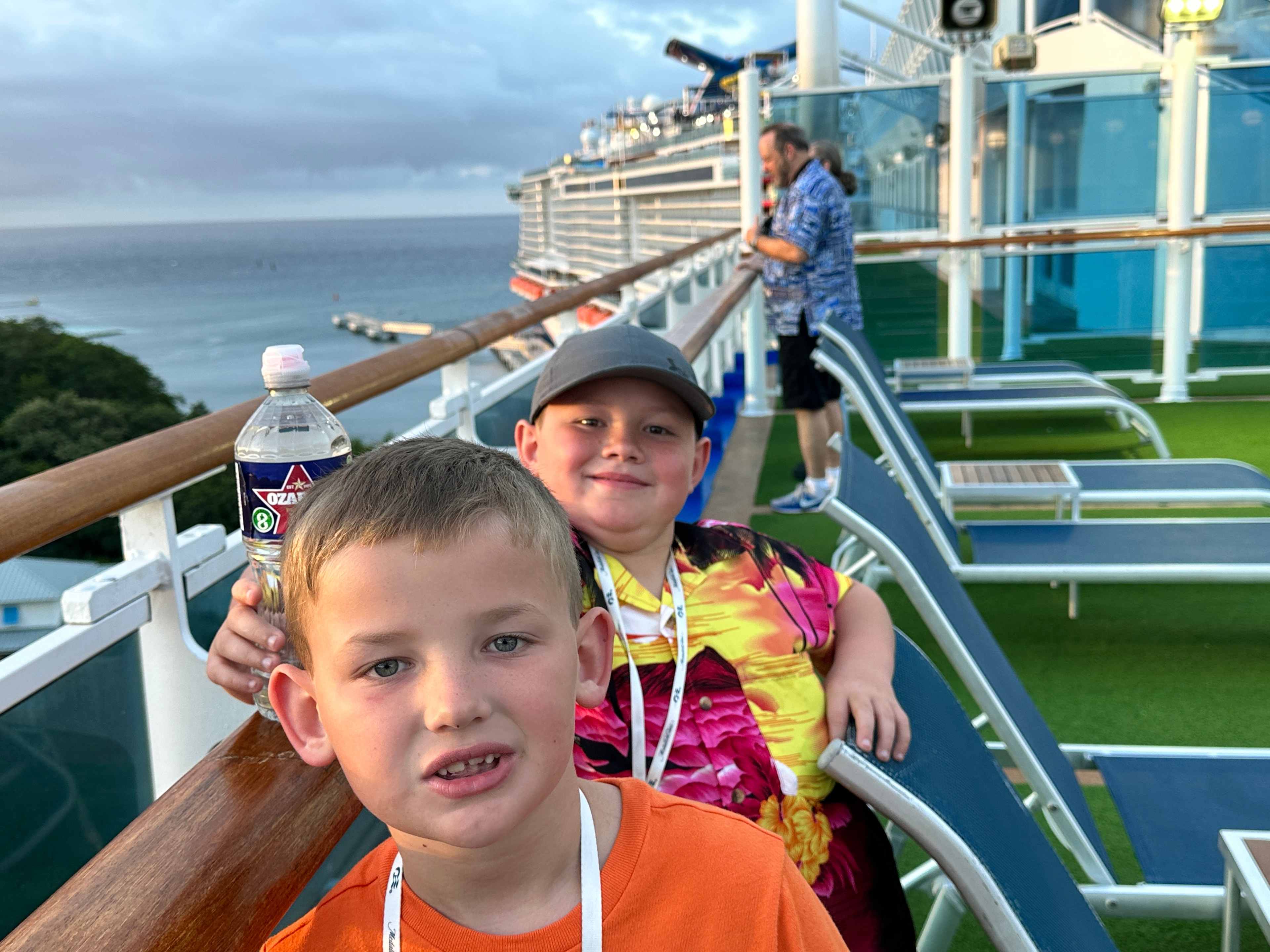 Kids enjoying the cruise ship deck